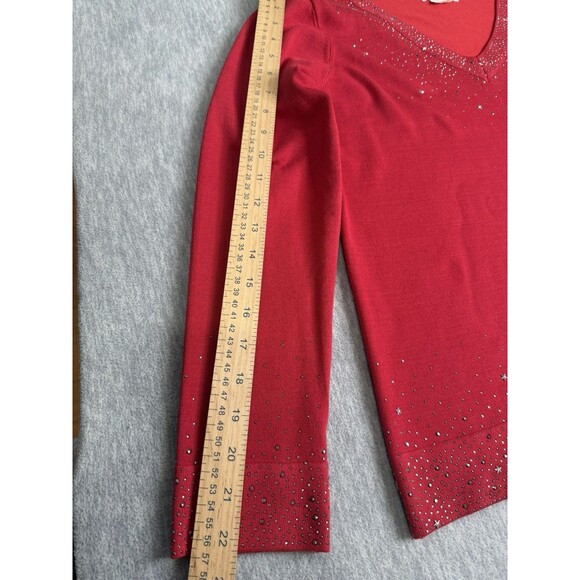 cocobleu sweater Red With Sparkling Gold Size L - Picture 9 of 9